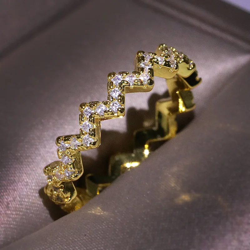 Искрящееся Женское Обручальное кольцо на палец с цирконом класса ААА