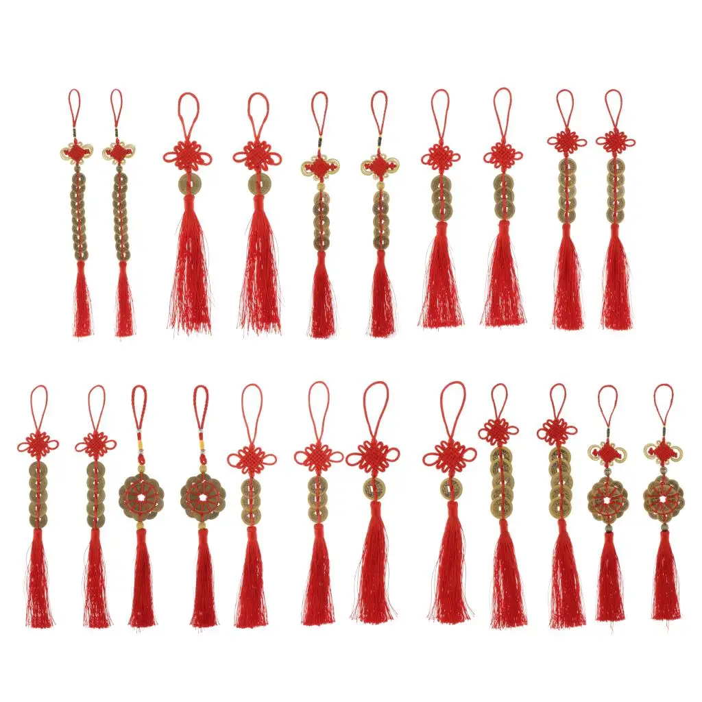 

Emperor Red Chinese Knot Luck Coins Pendant Lucky Charm Office Car Decor