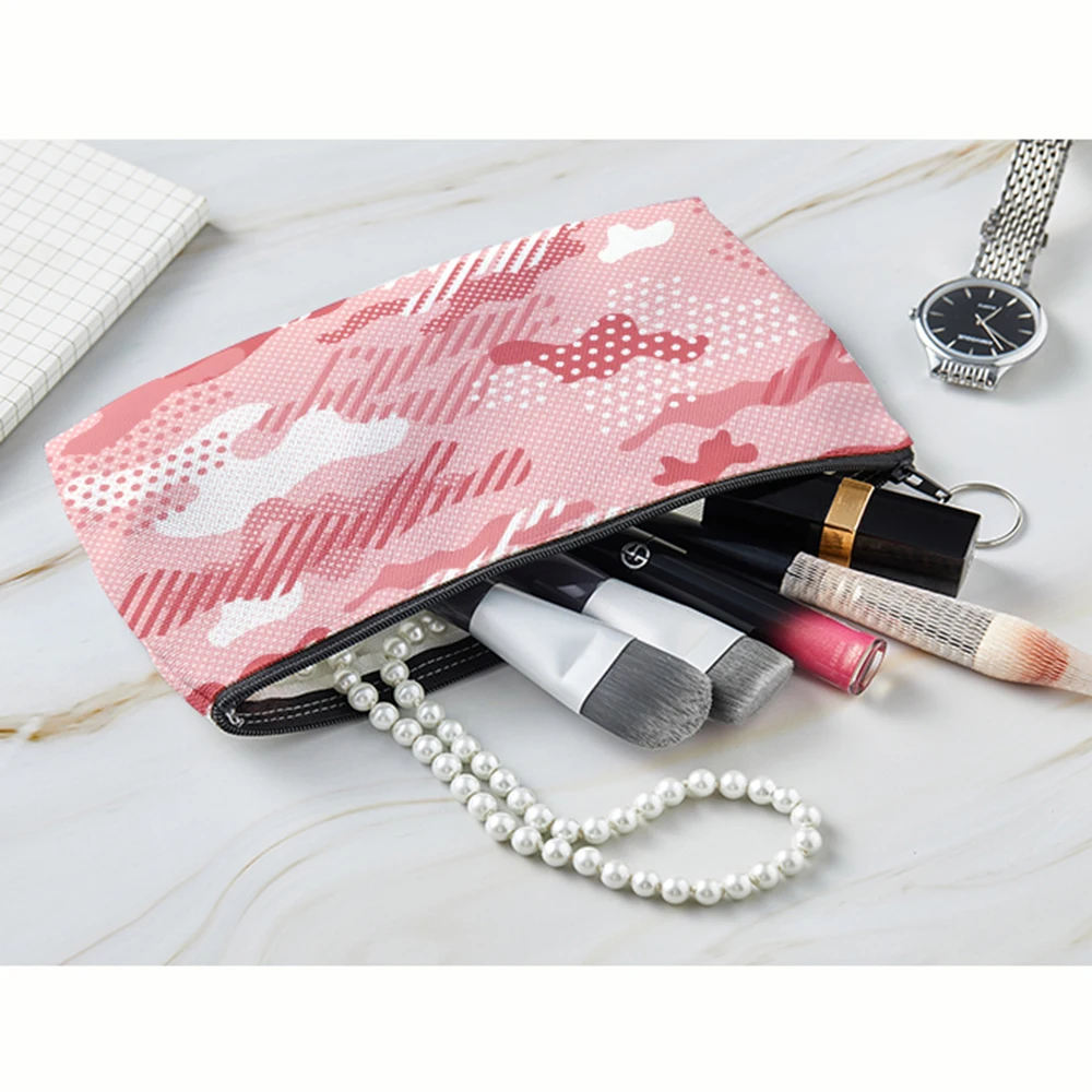 

Creative Camouflage Print Makeup Bag Women Toiletries Organize Zipper Bag Travel Wash Pouch Cosmetic Bag Female Make Up Bag