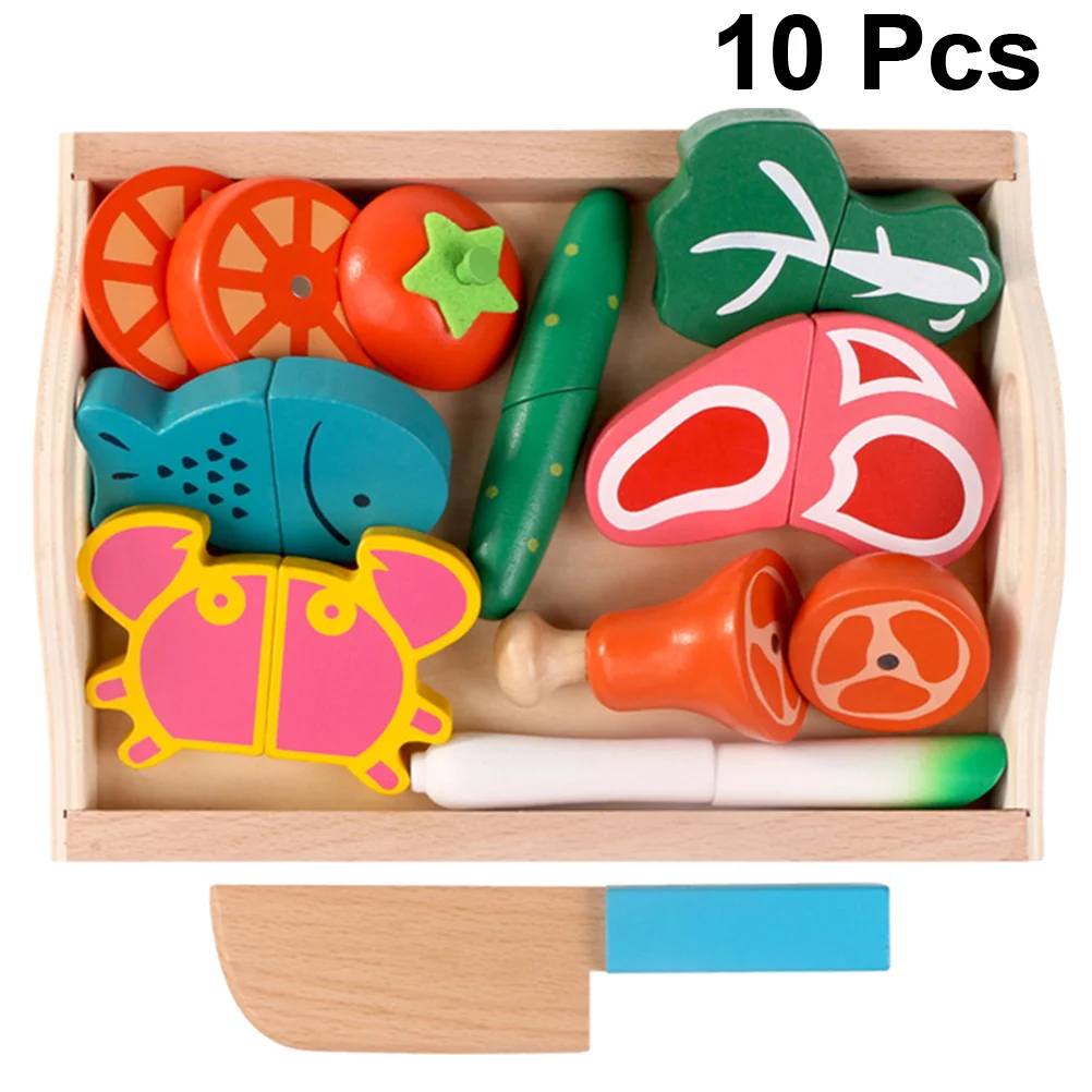 

1 Set/10pcs Funny Cut Fruit Toys Simulation Kitchen Gas Stove Interesting Fruiting Cutting Toys