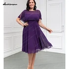 Потрясающие королевские синие короткие платья для матери невесты с рукавами фиолетовые красные свадебные платья юбка