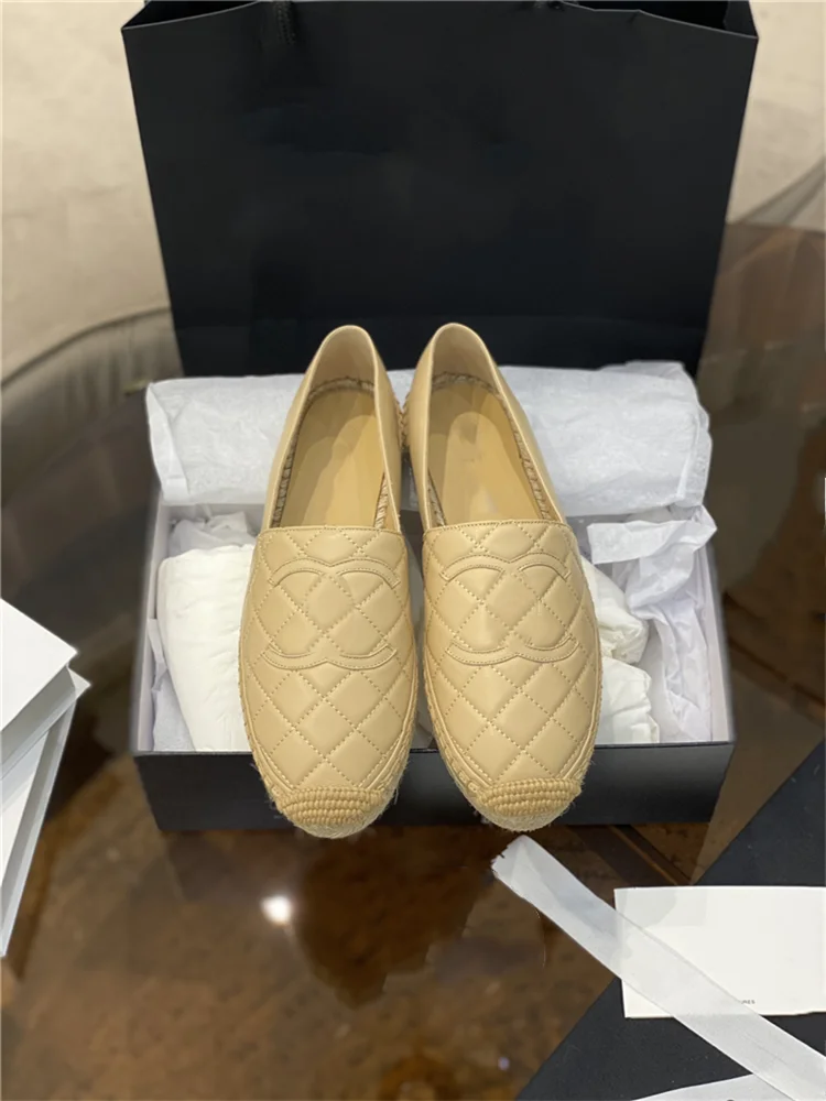 

Summer New Fisherman's Shoes Luxury Brand Design Women's Shoes Three-Dimensional Rhomboid Pattern Leisure Flat Shoes Size 34-41
