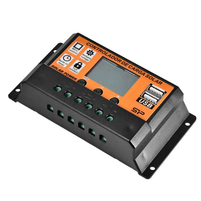 

10A 20A 30A 50A 100A MPPT/PWM Auto Solar Charge Controller LCD Dual USB Solar Panel 12/24V Charge Controller Voltage Regulato