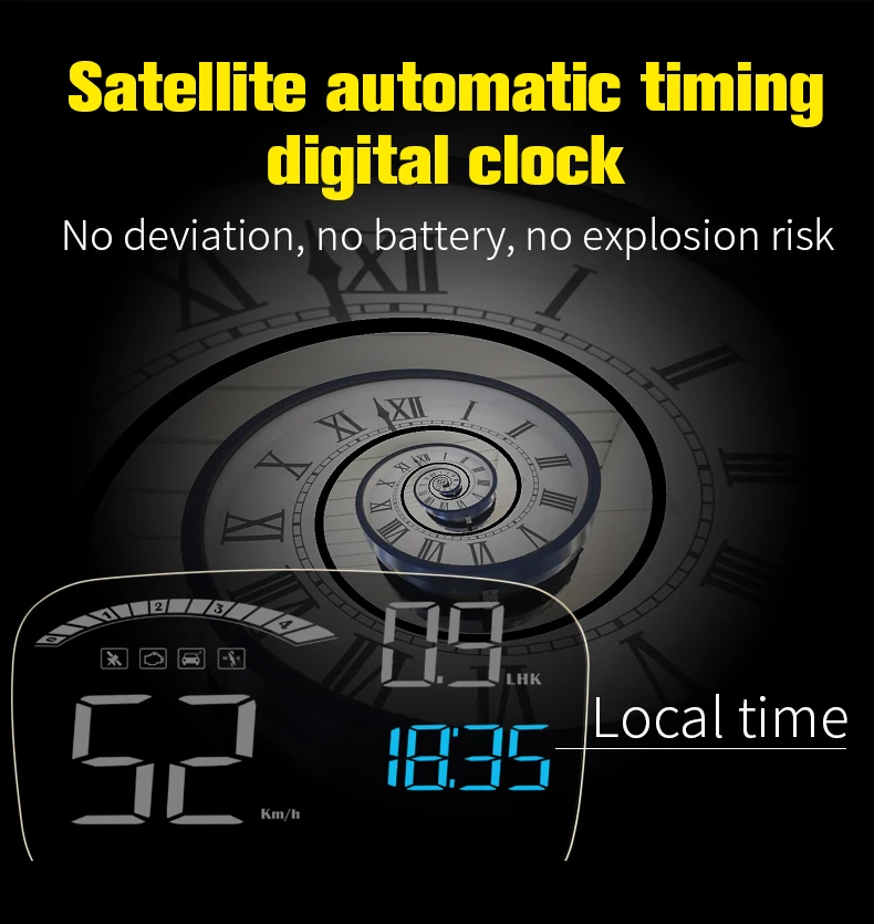Head-Up Display OBD II GPS Speedometer Alarm Function Practical 2 In 1 HD C800 On-board Computer Speed Projector Car HUD