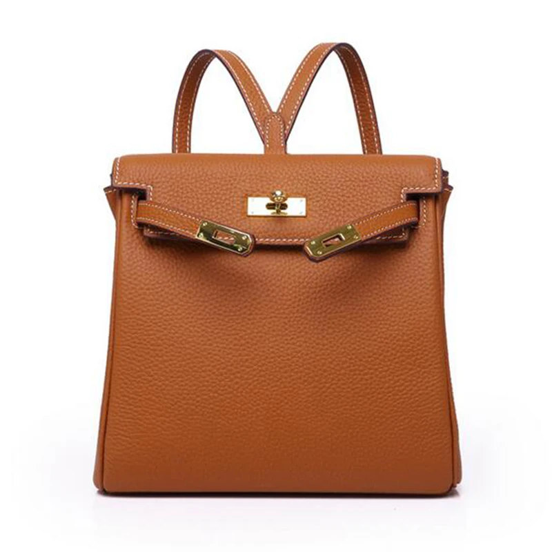 

Luxury buckle Women Backpack Bag Genuine Leather Bag For Messenger Shoulder Bags Lady Handbags Famous Brands 2021 Lock Designer