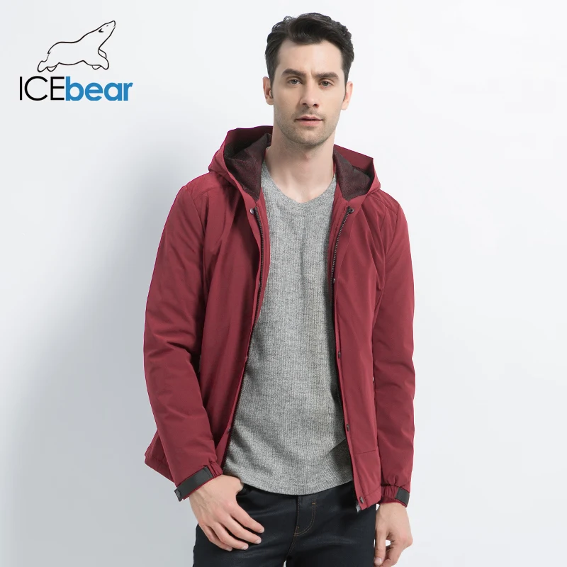 ICEbear Новое мужское повседневное пальто, осенние мужские теплые брендовые модные куртки, пальто с хлопковой подкладкой, ветрозащитное пальто MWC18216D