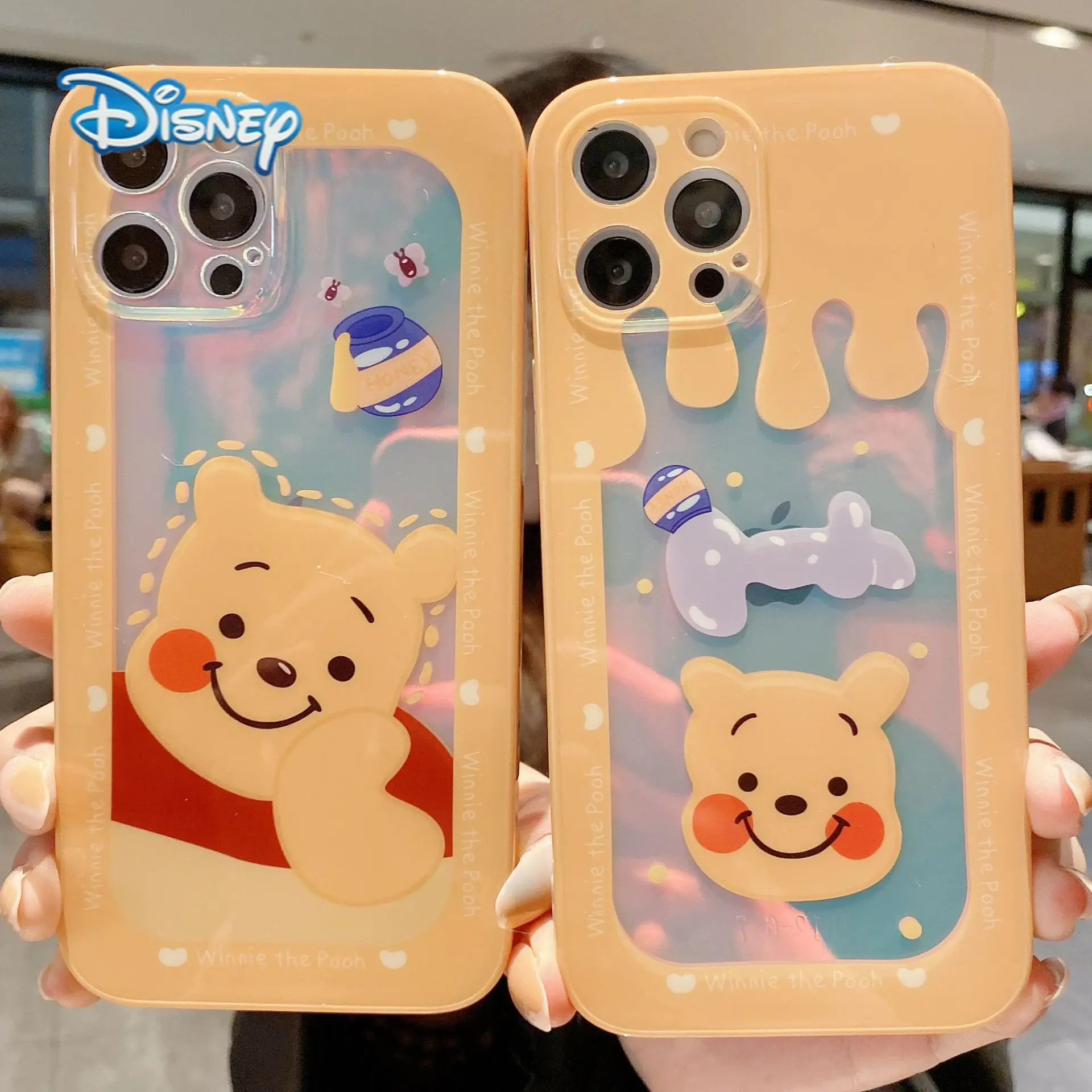 

Disney Winnie the Pooh Cartoon Phone case for iPhone 13 12 11 Pro Max Mini XR XS 7 8 Plus SE Cute Anti-Fall Cellphone Covers