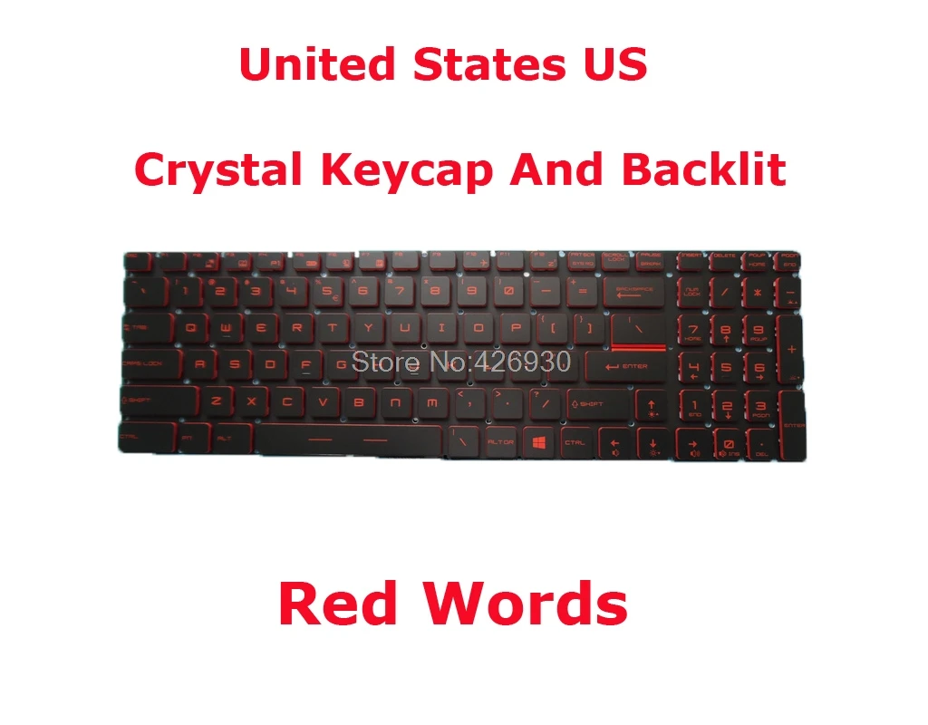 

JP BE SP MS-16K2 Crystal Keyboard For MSI GS63VR 6RF GS63VR 7RF 7RG GT73EVR 6RE 6RF 7RD 7RE 7RF United States US UK Backlit