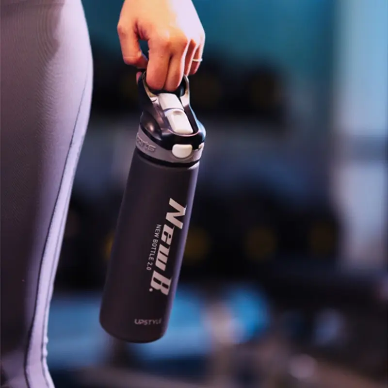 

750ml High Quality Material Water Bottle With Straw Gym Fitness Drinking Bottles Sports Shaker Waterbottle BPA Free