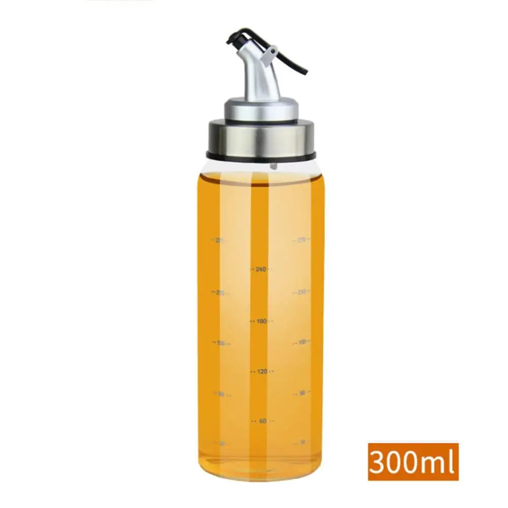300ML Кухонная бутылка для масла, стеклянная нержавеющая сталь, герметичный дозатор для хранения соевого соуса и уксуса, Соусники, горшки для приправ, бутылки - Цвет: 300ML