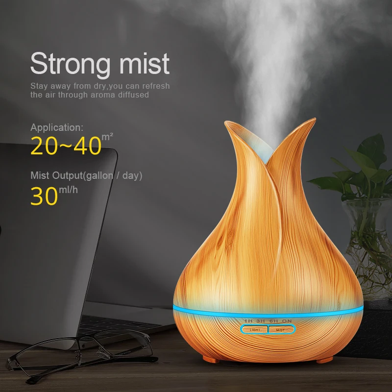 

400ml Hot Sale LEDLight Ultrasonic Air Humidifier Mist Maker Fogger Electric Aroma Diffuser Essential Oil Aromatherapy Household