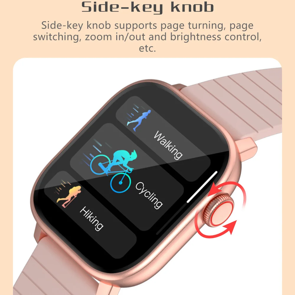 M1 Slide key knobe Смарт часы для мужчин и женщин полный сенсорный фитнес трекер монитор