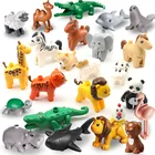 Kawaii блоки кенгуру коала Фламинго большой размер аксессуары животные зоопарк дикие животные строительные блоки Обучающие игрушки подарок для детей