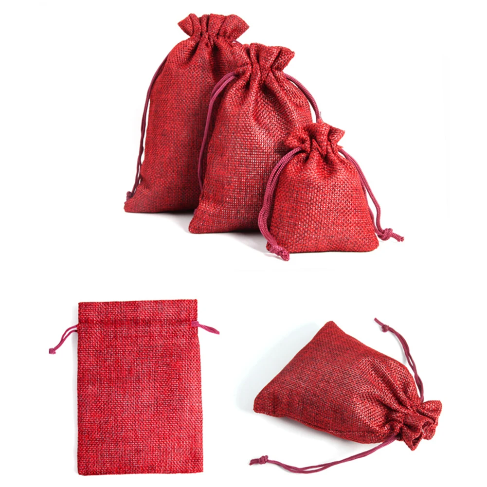 burgundy M 1 шт., хлопковая Льняная сумка на шнурке, для дома, для стирки, для обуви, для путешествий, переносная сумка-Органайзер, Женская посылка для хранения, сумки, подарочная сумка - Цвет: burgundy M