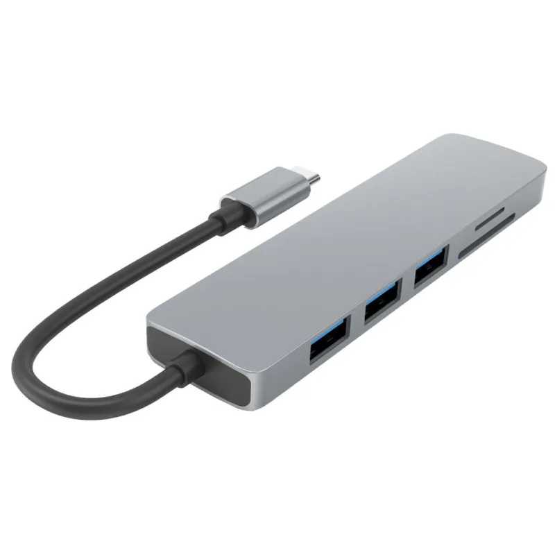 

Алюминий сплав концентратор USB Type C док-станции 6 в 1 USB хаб 4K Type-C на HDMI-совместимого адаптера SD/устройство для считывания с tf-карт, новинка