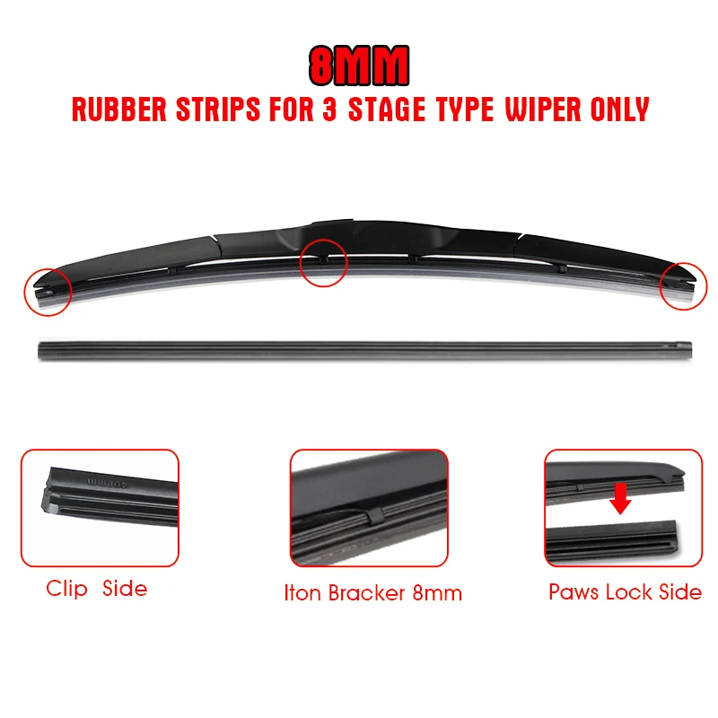 Сменные вставки для щетки стеклоочистителя автомобиля Резиновая лента лобового