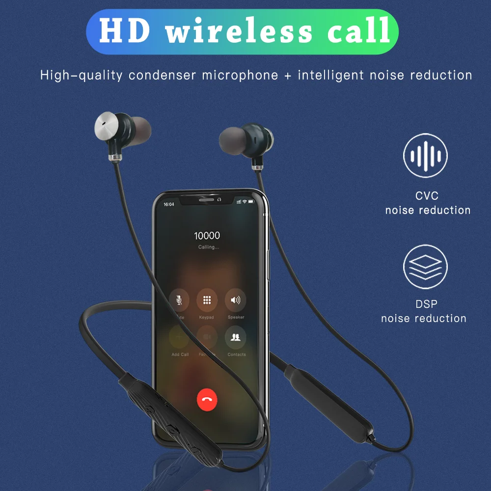 ANC Bluetooth Earphone Neckband Active Noise Canceling Wireless Headphones Stereo Earbuds Sports Waterproof Headset for Phone |
