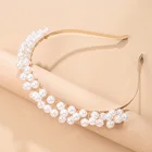 Новинка 2020, Женская Жемчужная Повязка на голову, простая модная металлическая повязка на голову в стиле ретро, аксессуары для волос