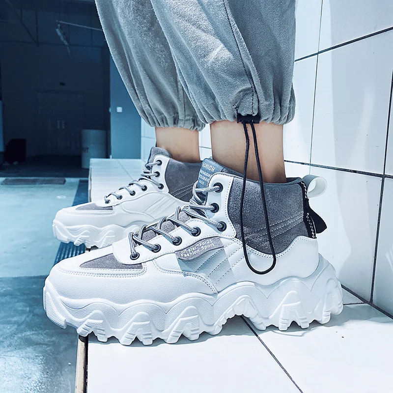 SMS Men Shoes Chunky Sneakers Fashion Platform Lace Up Running Breathable Vulcanize Casual Trainers Dad | Спорт и развлечения