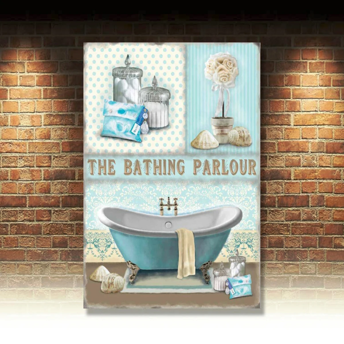 

Bathing Parlour Bathroom Shabby Chic Mum Nana Grandma Gift Medium Metal Tin Sign
