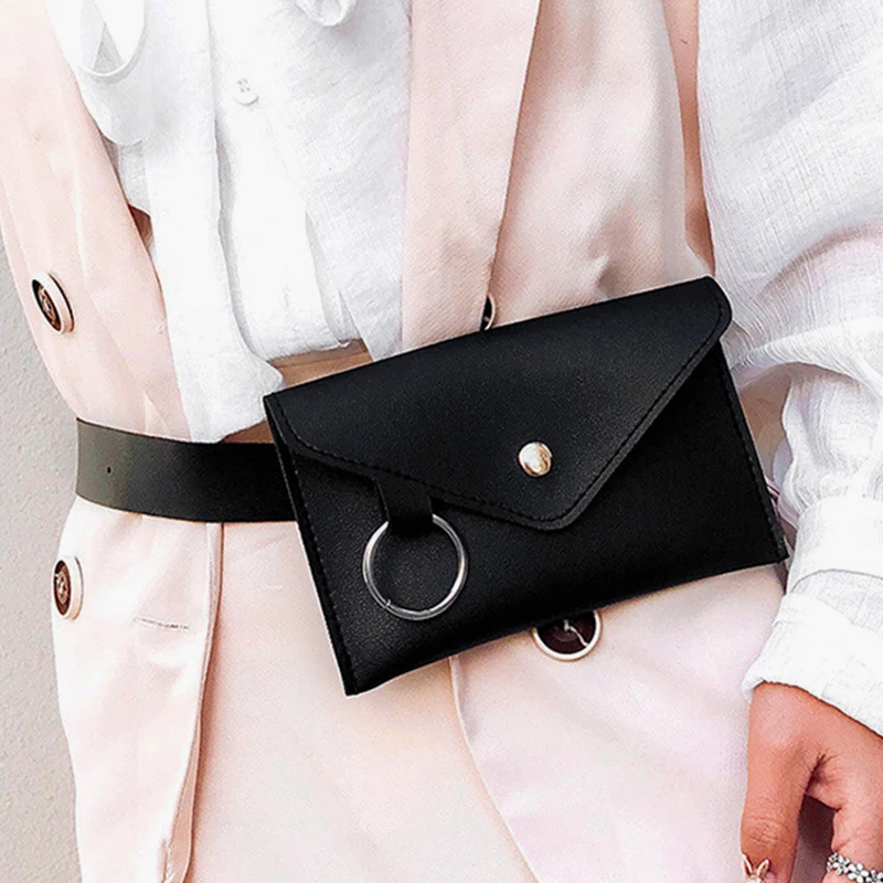 Женский ремень PU сумки Треугольник Большие железное кольцо нагрудная сумка