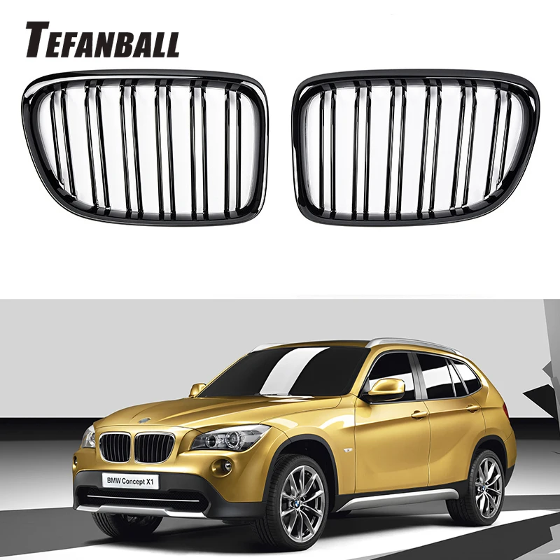 

A Pair Double Slat Kidney Grille Sport Front Hood Grill For BMW X1 E84 2011-2015 Body Kit Auto Accessories Car Styling