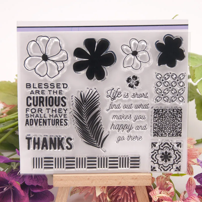 Flowers Transparent Clear Silicone Stamps for DIY Scrapbooking Photo Album Decor | Канцтовары для офиса и дома