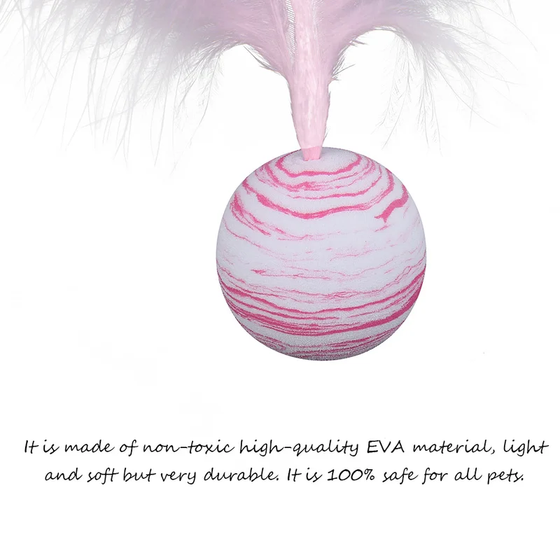

Interactive Cat Ball Toy with Feather Eco-friendly EVA Material Light Foam Balls Throwing Funny Kitten Toy Pet Products