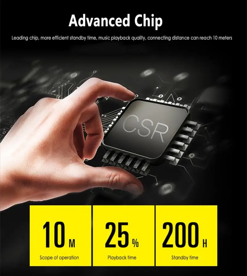 Беспроводные спортивные наушники с шейным ободом двусторонние стереонаушники