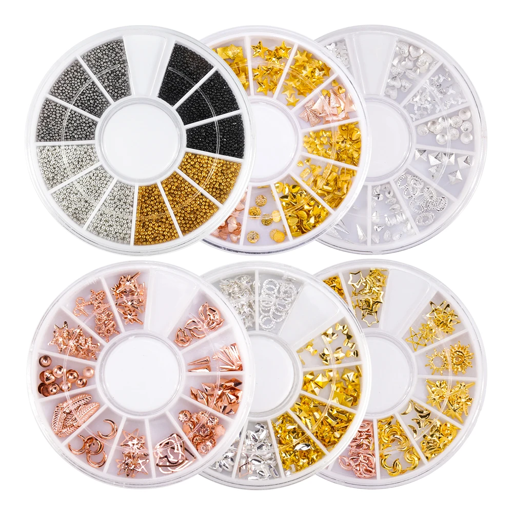 3D украшение для ногтей в колесах смешанные цвета акриловые прозрачные стразы