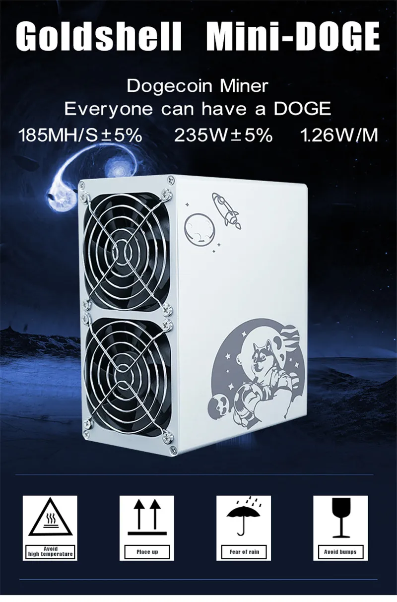 

Новинка, btc, Doge, Майнер Goldshell Mini Doge 185MH/s, без PSU, Scrypt, Asic Майнер, лучше чем Antminer L3 +, Innosilicon A4 +