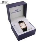 Прямоугольные мужские часы IBSO 7 мм, кожаные Наручные часы, кварцевые роскошные деловые часы, Прямая поставка