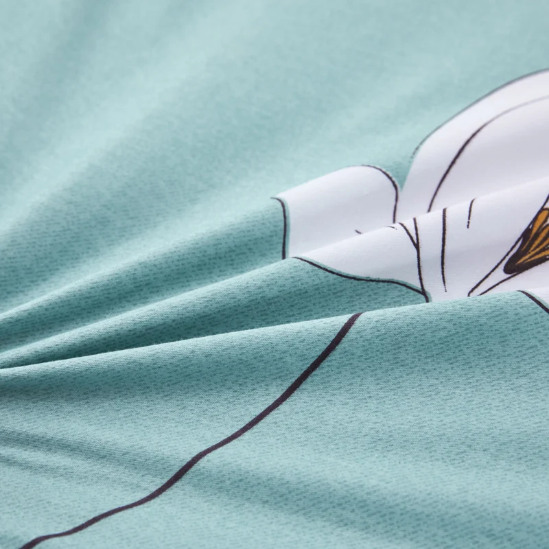 Модный белый цветочный зеленый пододеяльник с молнией хлопковый двойной полный