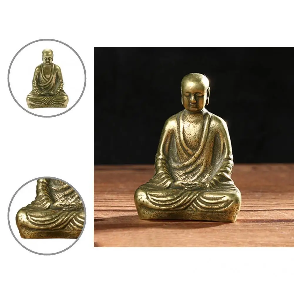 

Practical Buddha Brass Figurine Artistic Smooth Small Brass Bodhisattva Sculpture Buddha Miniature Buddha Figurine