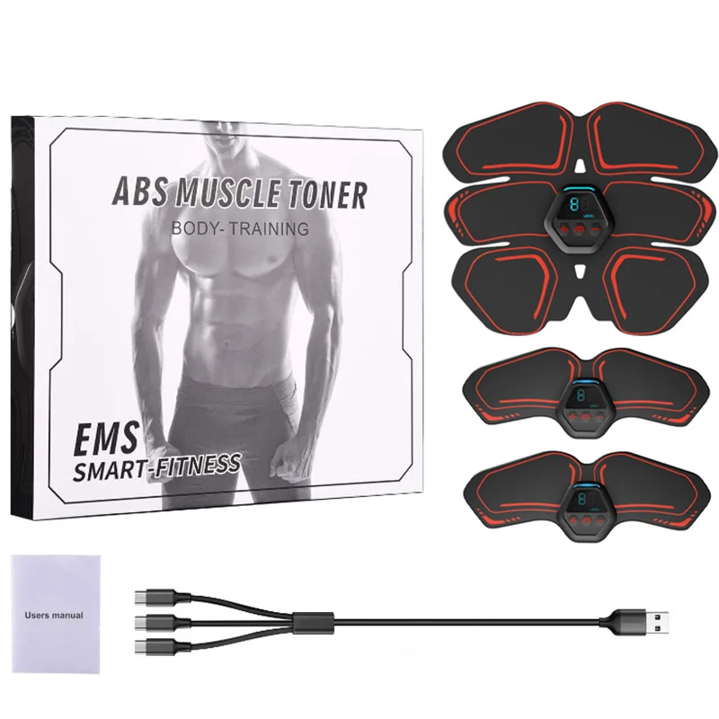 Перезаряжаемый стимулятор мышц живота тренажер ЖК дисплей EMS ABS фитнес аппарат