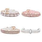 Ошейник для собак, кошек, Блестящий Бриллиант стразы, ожерелье для щенков, собак, кошек, кожаный ремешок для шеи, аксессуары для котят и маленьких собак