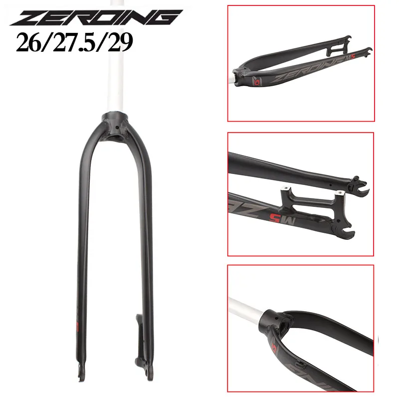 ZEROING Ultralight Mountain Bike Fork 26/27.5/29 Inch Mtb Rigid Front Fork Quick Release Bike Forks Fit Disc Brake Bicycle Part