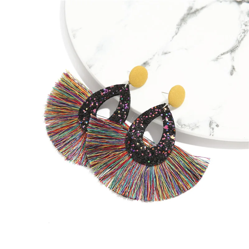 2019 Летние черные яркие Висячие висячие серьги бисквиты Круглые Смола Гепард