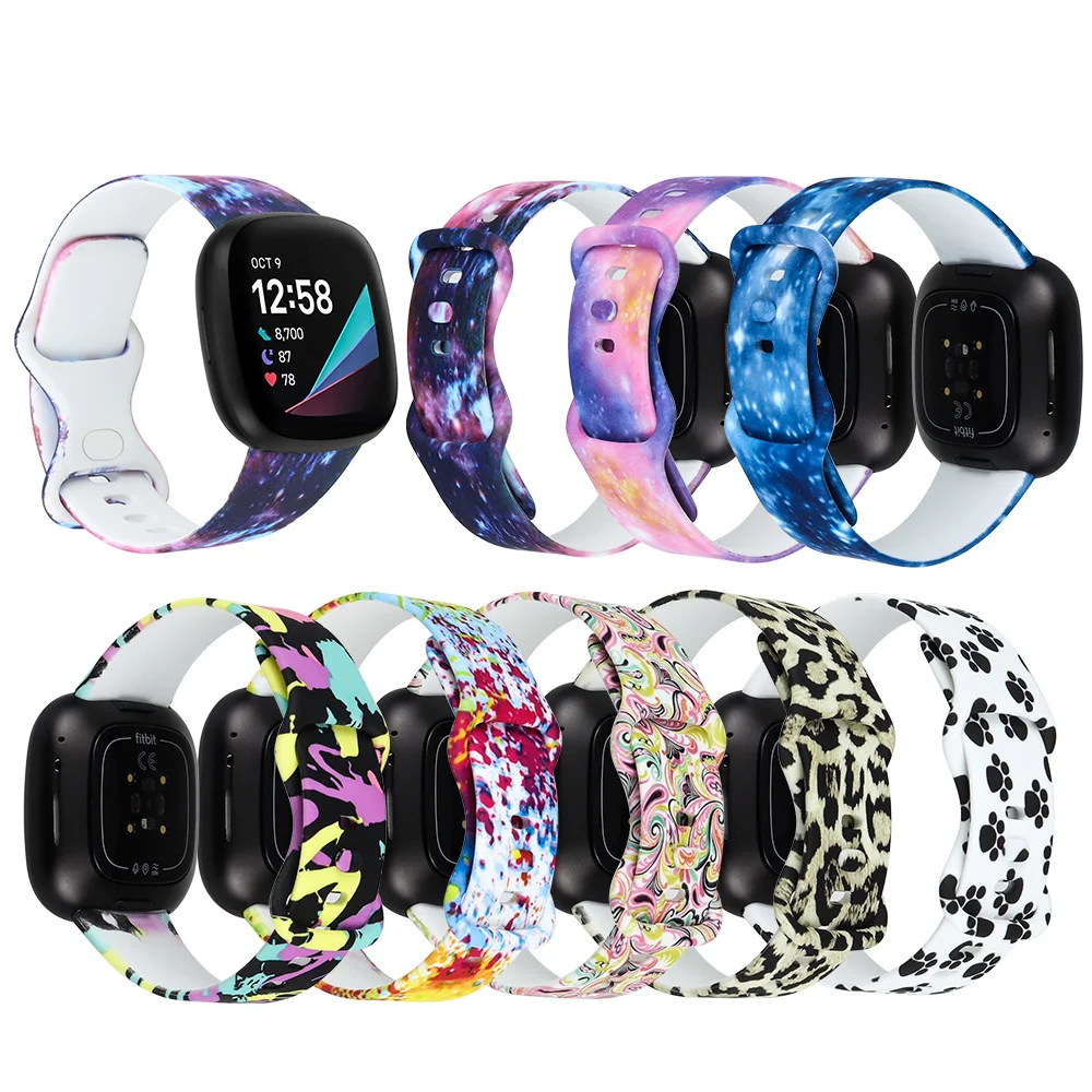 

For Fitbit Versa 3 Watch Strap Band Silicone Wristband Replacement Bracelet for Fitbit Sense Versa 3 Watchband Accessory
