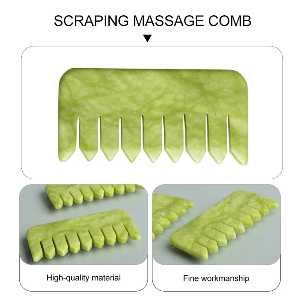 

Jade Scraping Comb Natural Jade Scrapper Head Massager Scraping Tool