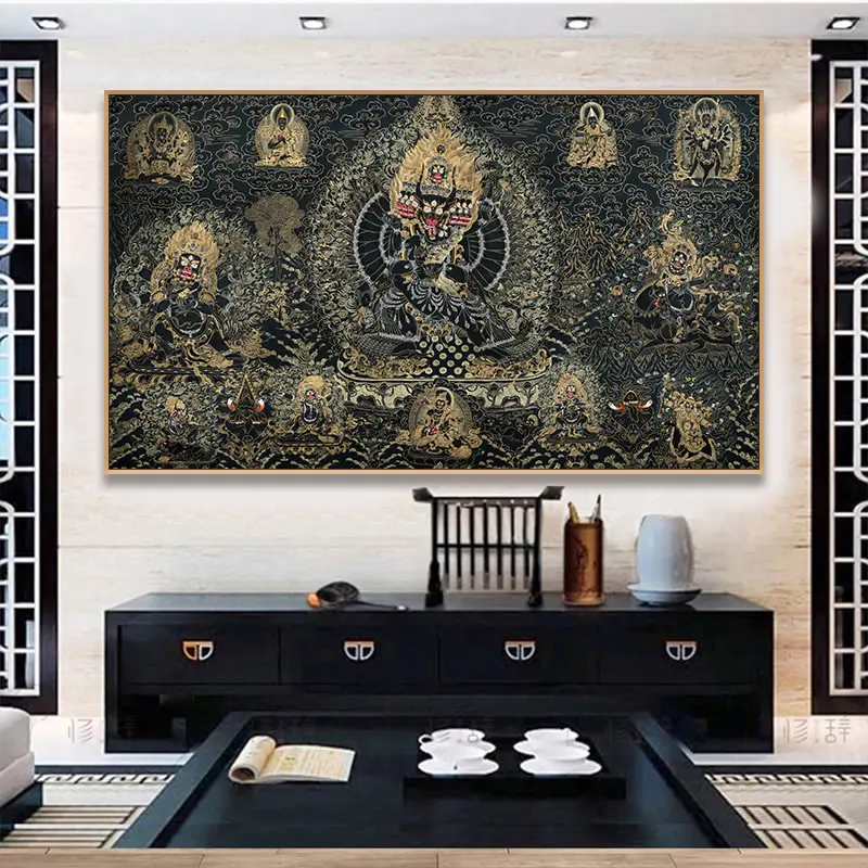 

Thangka Buddha Painting Tibetan India Chinese Religion Style Canvas Print Painting Art Wall Picture For Living Room Home Decor