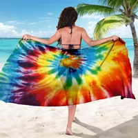 colorful tie dye abstract art sarong 3d printed towel summer seaside resort casual bohemian style beach towel 02