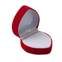 ring storage box exquisite flocking heart shape gift jewelry organizer for engagement