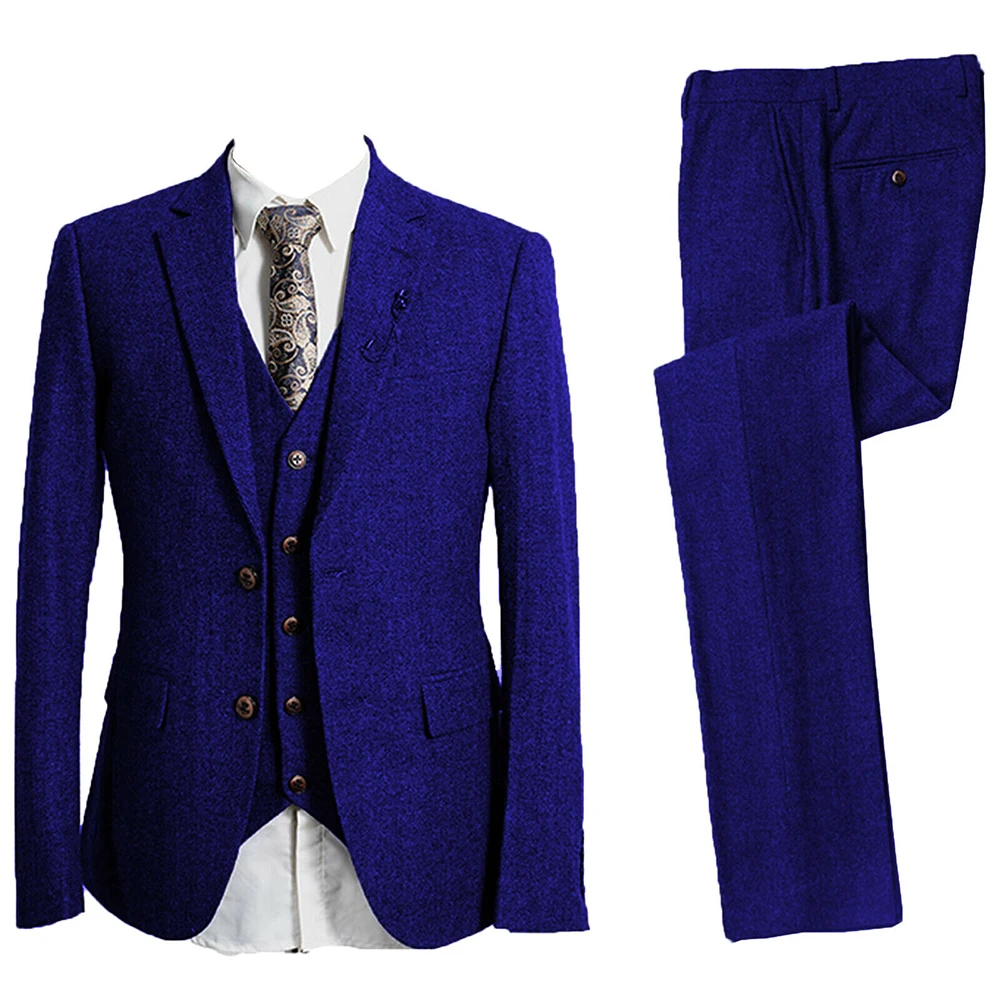 

Мужские Твидовые костюмы, зимние серые/черные/коричневые костюмы из шерсти для официального делового вечернего ужина, выпускного вечера, о...