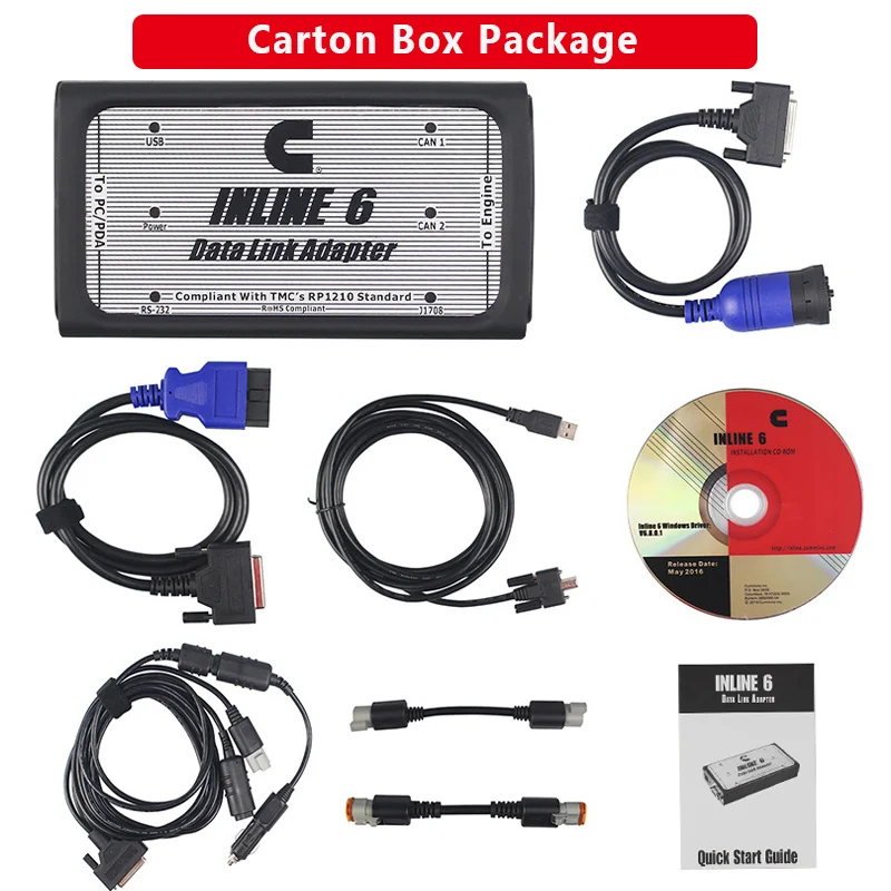 Inline6 Carton A++ quali INLINE 6 адаптер для передачи данных сканер Heavy Duty Full 8 кабельный диагностический интерфейс inline6 диагностические инструменты inline6 - Цвет: Inline6 Carton
