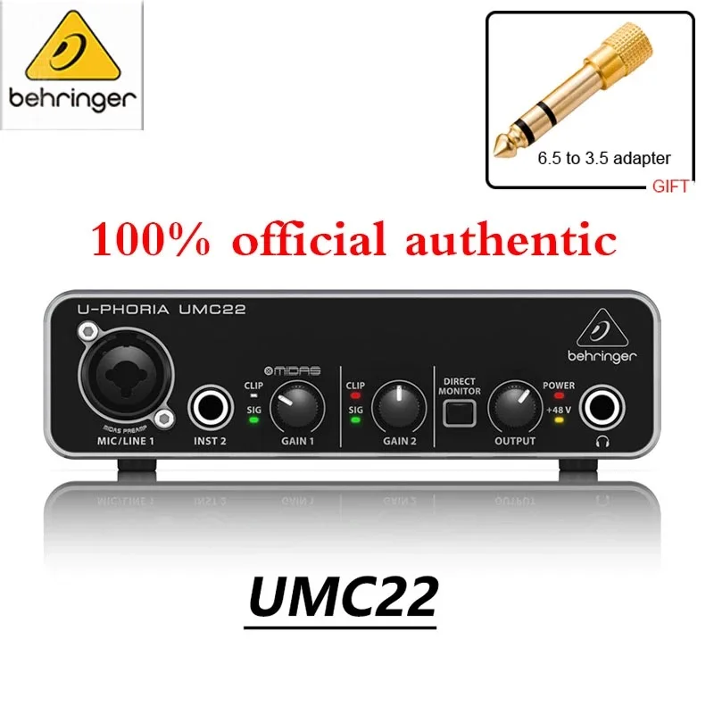 Лидер продаж звуковой интерфейс BEHRINGER UMC22/UM2 микрофон усилитель для наушников