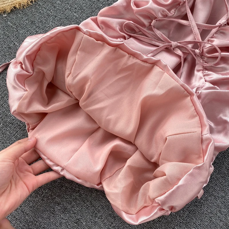 Женское вечернее платье с рюшами SINGRAIN облегающее открытыми плечами шнуровкой и