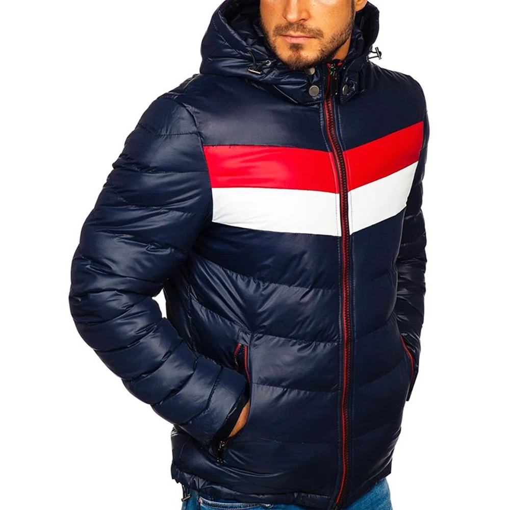 Men Winter Parkas Jacket Men Fashion Hooded Jackets with Pockets Cotton Coat Warm Overcoat Streetwear Puffer Jacket S-3XL