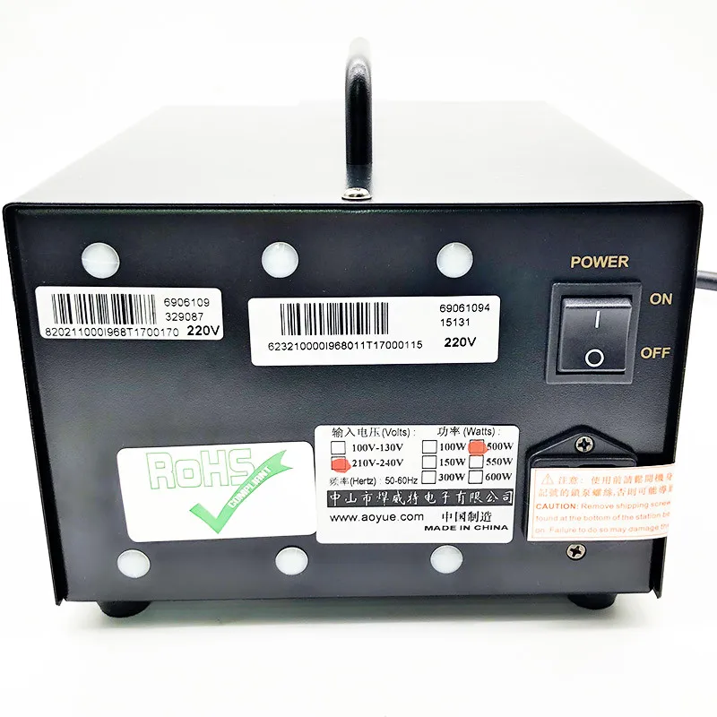 Тип воздушного насоса керамический нагревательный элемент 110В/220В AOYUE i968 3 в 1