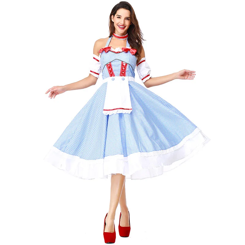 Хэллоуин волшебник Оз женщины Dorothy Gale голубое платье DG girl костюм с резинкой для